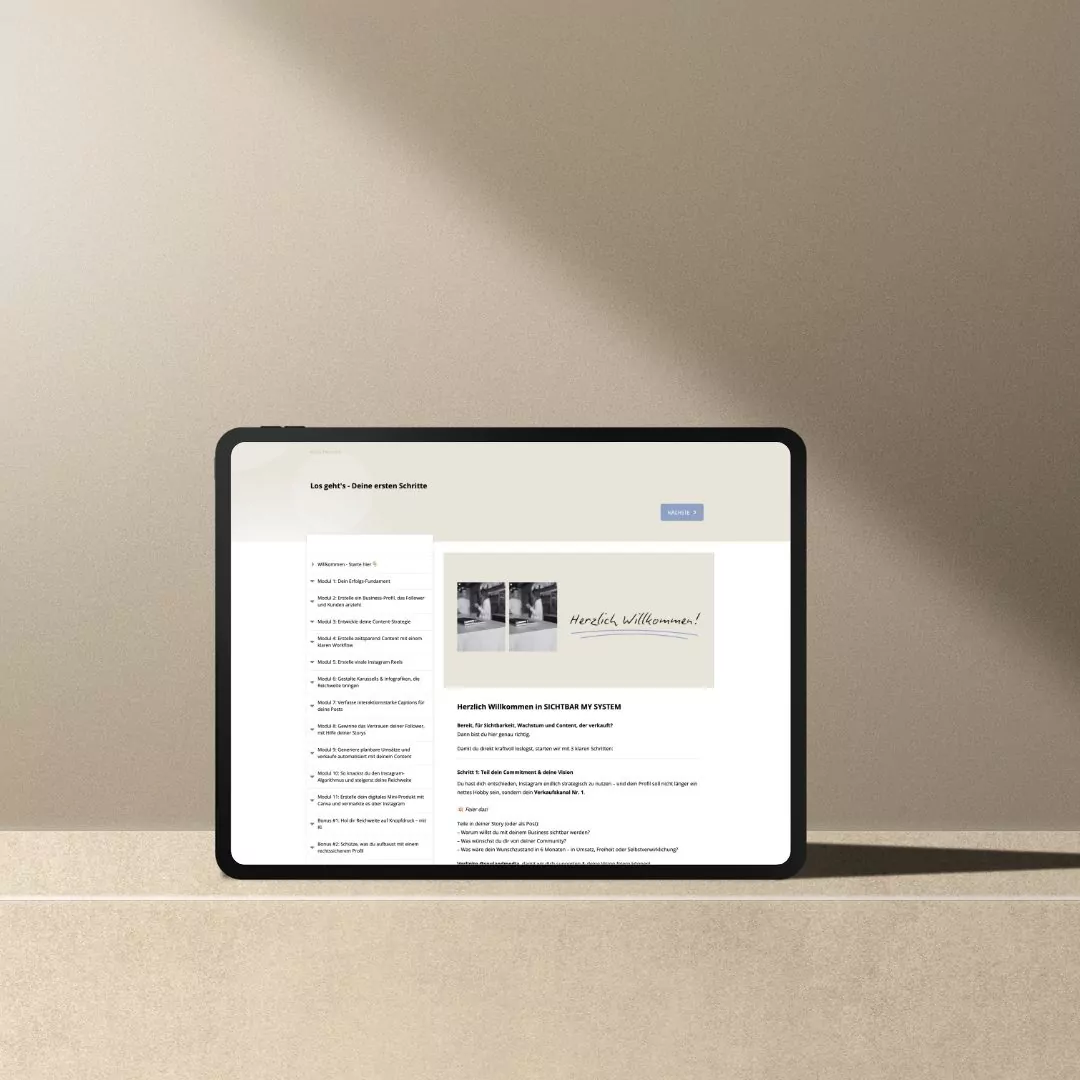 Sichtbar mit System - E-Learning Module
